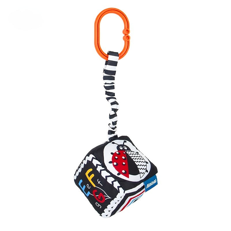 Qora va oq geometrik chaqaloq osilib o'ynash uchun o'yinchoqlar, ko'ruv stimulyatsiya va erta ta'lim uchun