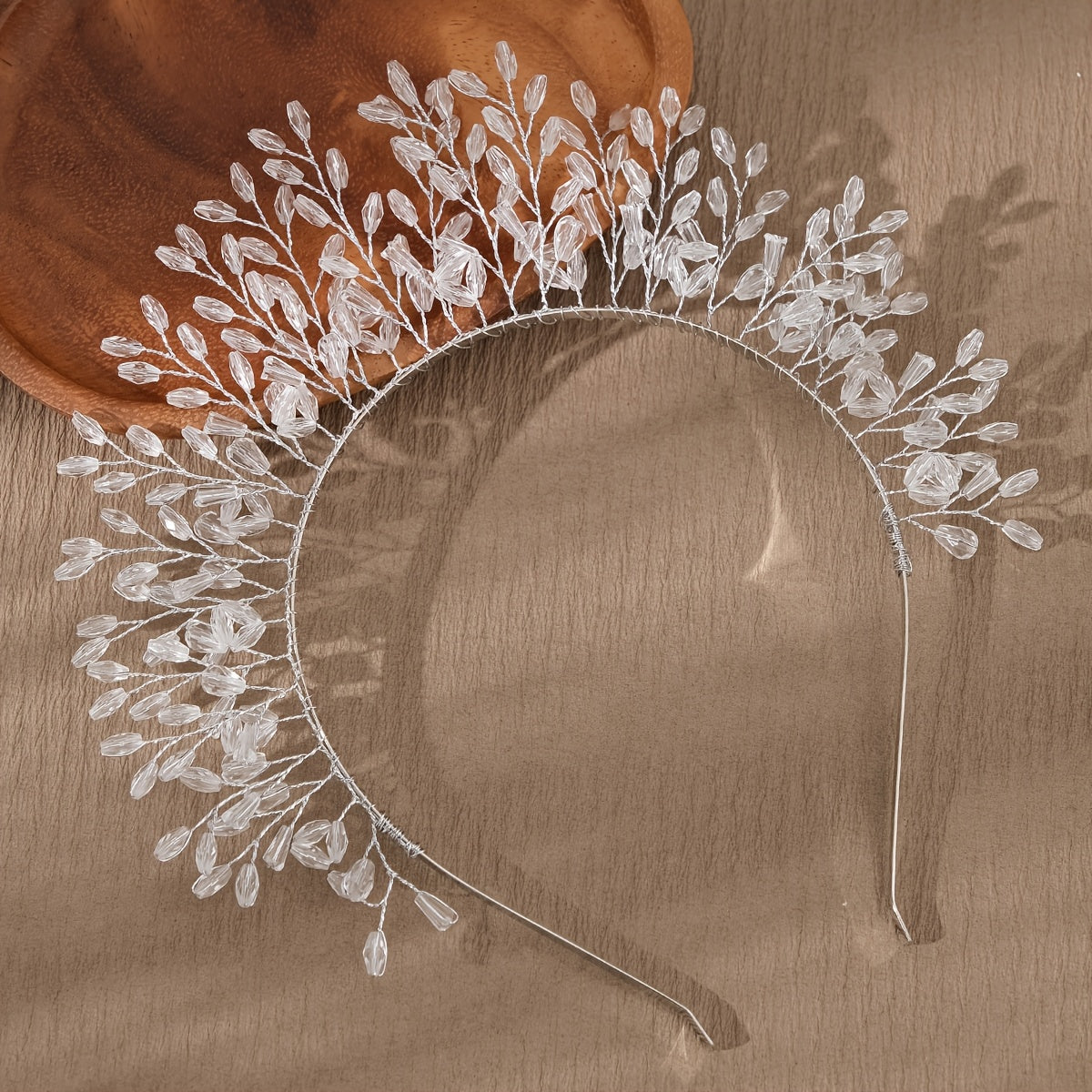 Luxury Glittering Rhinestone Hairband with Crown Design for Bridal and Princess Hairstyles