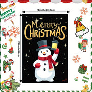 Christmas Snowflake Towel with Snowman and Deer, 18x66 cm Gift Decoration