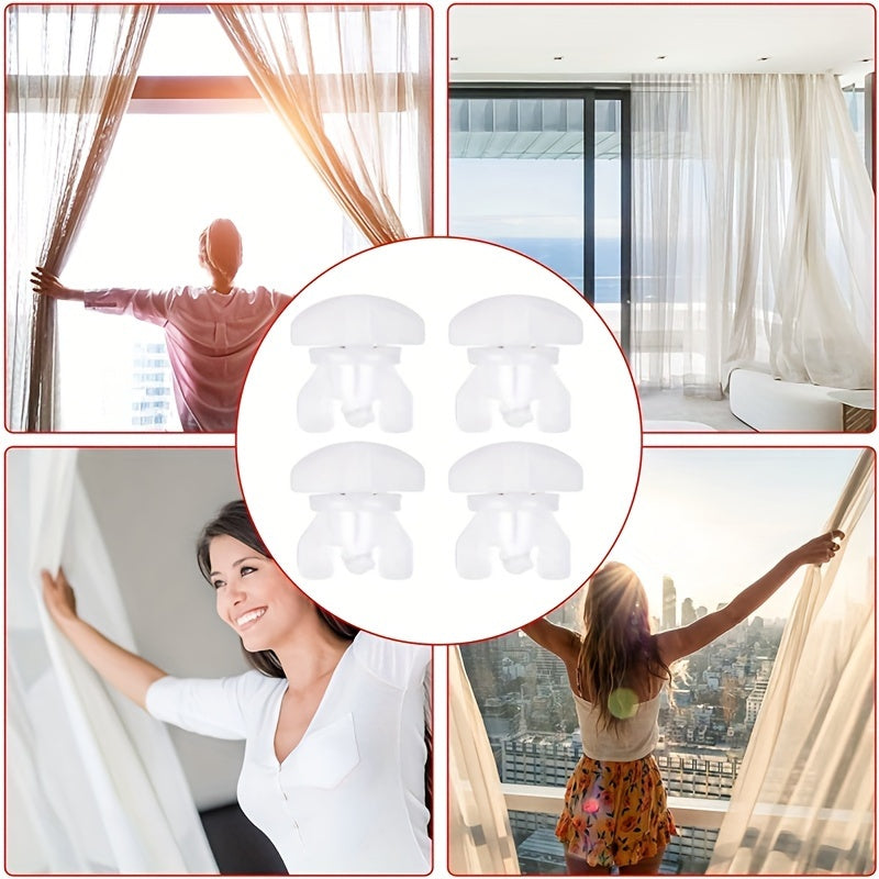 Set of 20 White Curtain Rod Locks for Rail Systems Home Decor