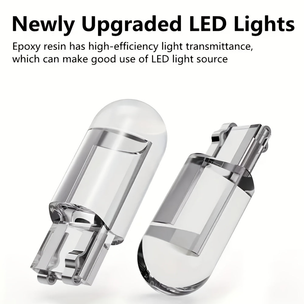 10 piezas de luces LED T10 para interior de coche, 12V, luz blanca brillante, base de cristal, bombillas automotrices