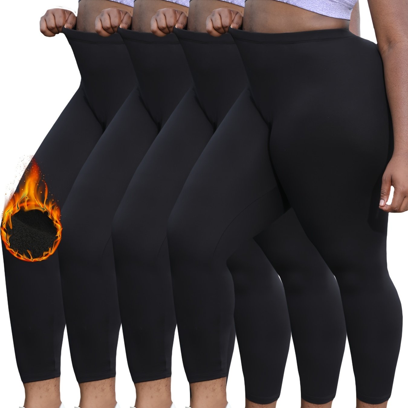 Plus Size Women's Flare Leggings Tummy Control High Waist Yoga Pants