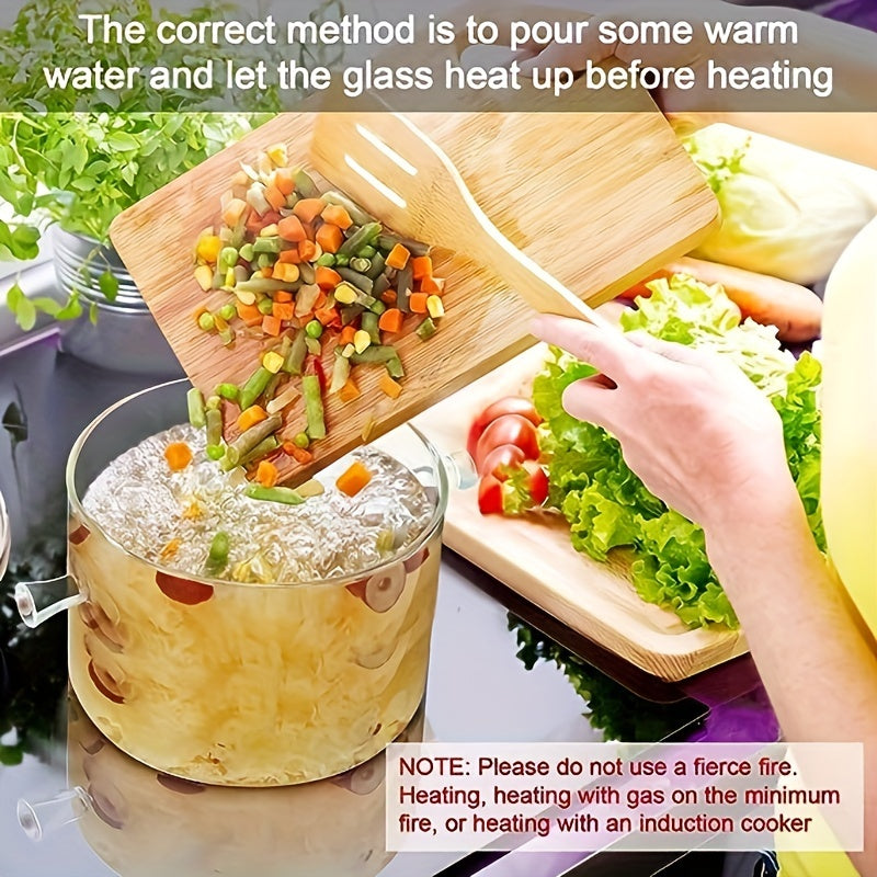 Transparent Borosilicate Glass Soup Crockpot for Kitchen Use