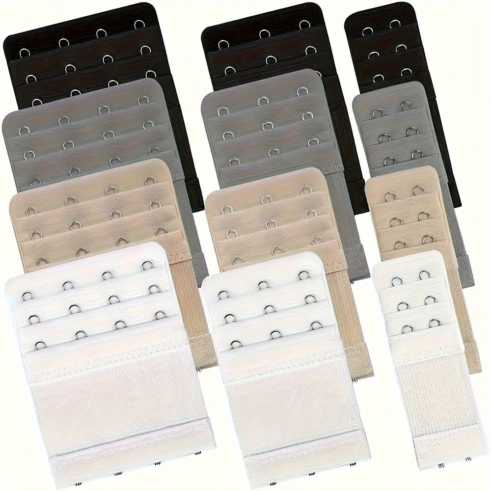 12 piezas de hebillas elásticas para sujetador, extensores ajustables de gancho y ojo para la espalda, para lencería