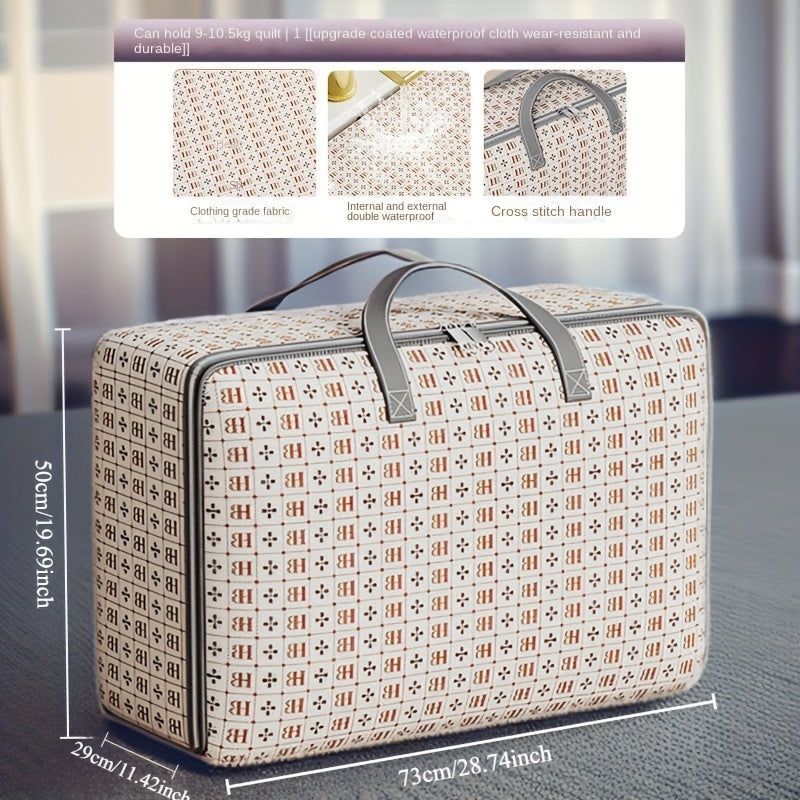 Gran bolsa de almacenamiento rectangular impermeable con asa para ropa de cama, ropa y suministros domésticos