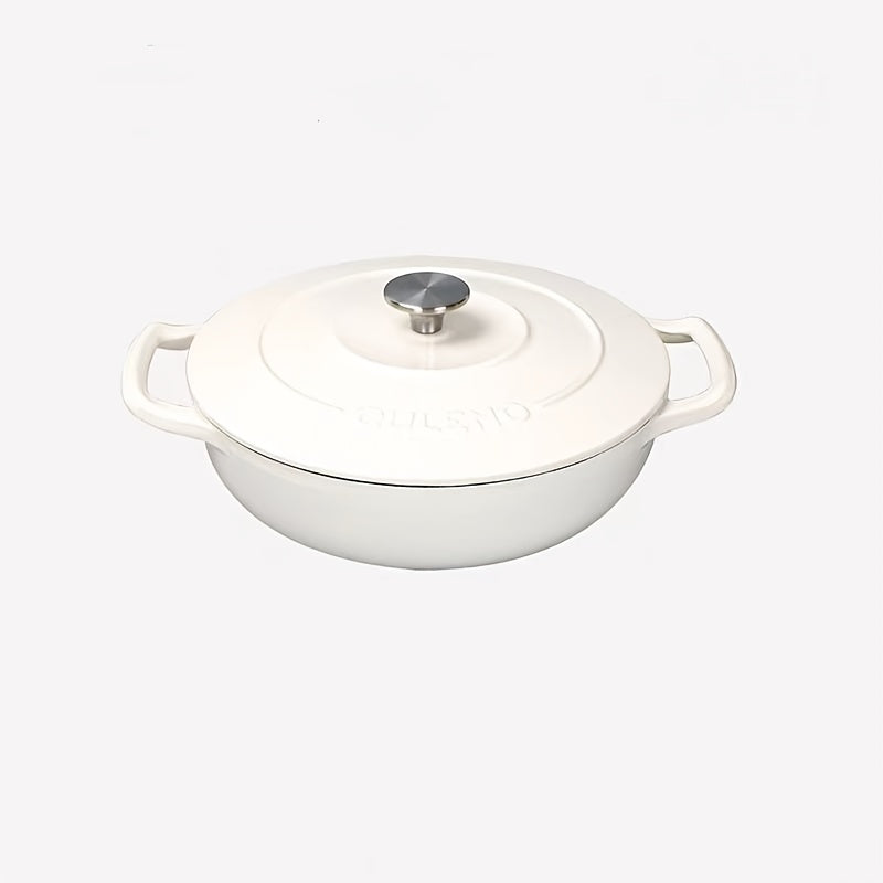 Enamel-Coated Cast Iron Dutch Oven for Cooking Baking and Serving 4 Qt