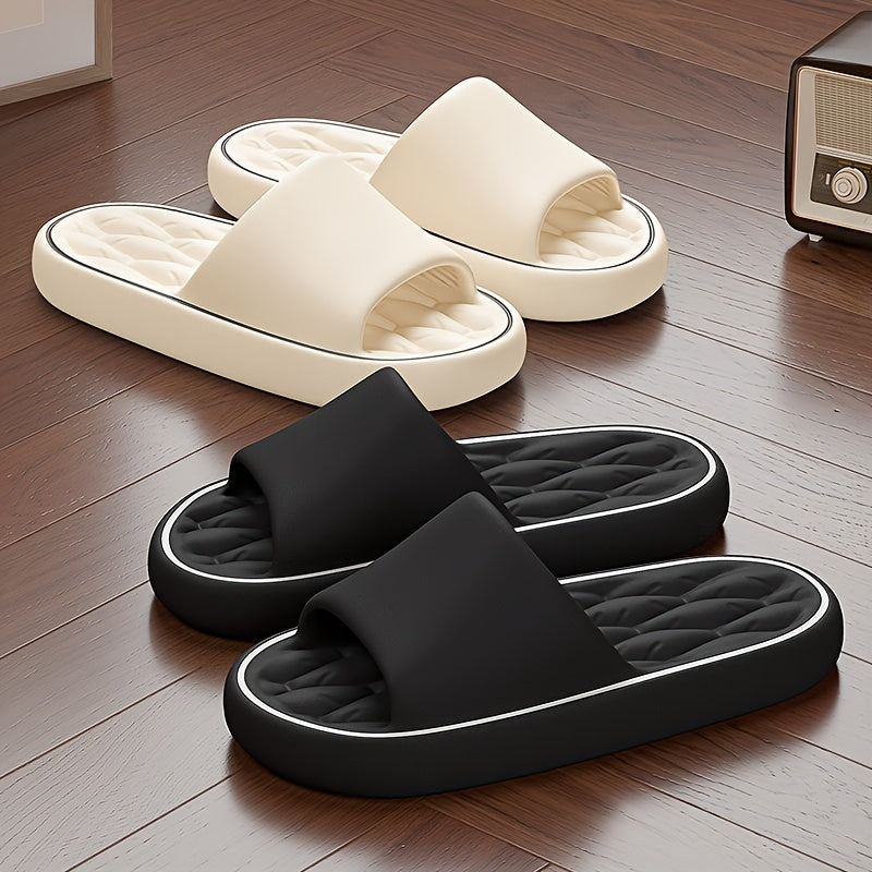 Zapatillas de interior unisex EVA casual de color sólido con punta redonda y slip-on para uso diario