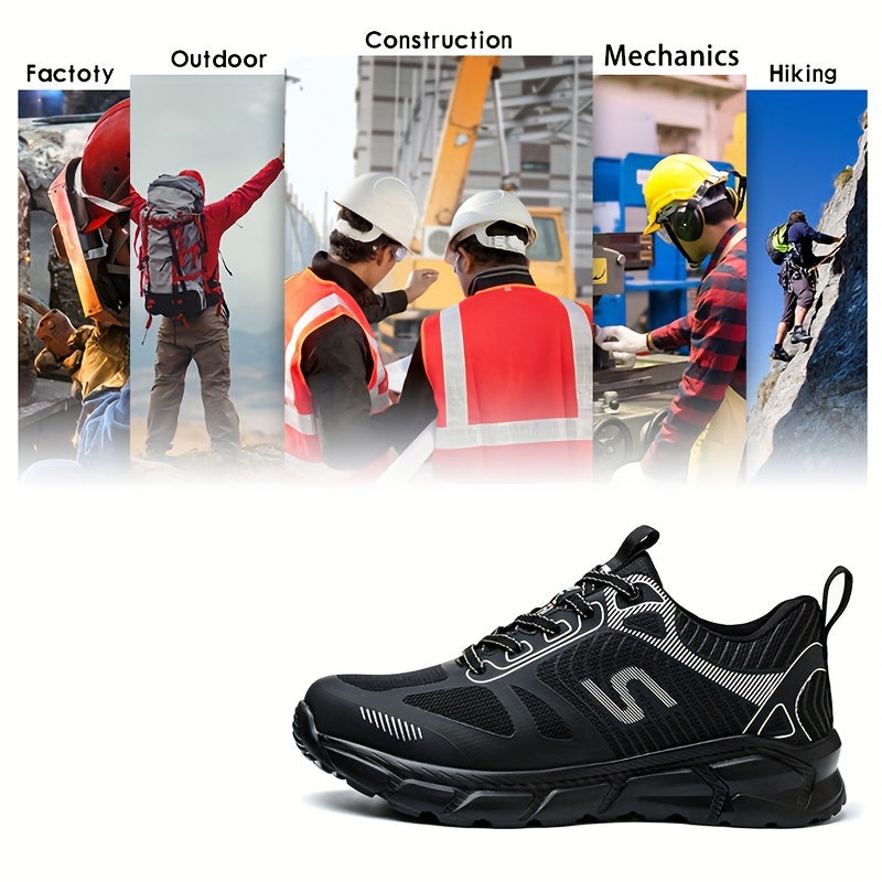 Men's Breathable Steel Toe Work Sneakers Puncture-Resistant Safety Shoes
