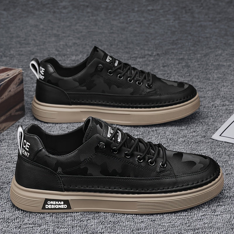 Men's Light Beige Casual Low-Top Sneakers with Elastic Laces PU Upper PVC Sole