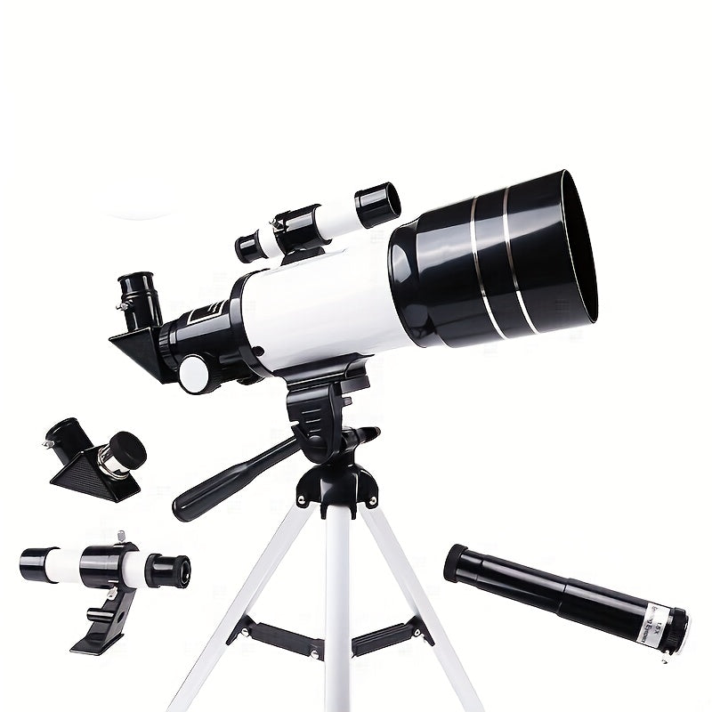 70mm Aperture Astronomical Refractor Telescope for Adults with 300mm Tripod and Phone Adapter