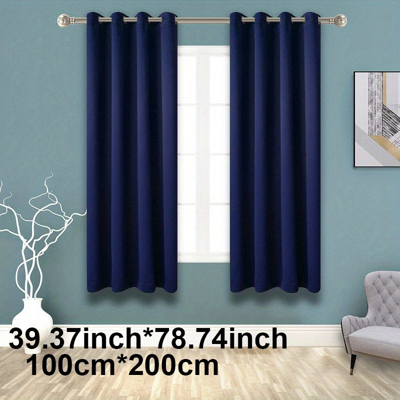 Blackout Curtain 1 Panel Solid Black Insulated Room Darkening for Bedroom Living Room