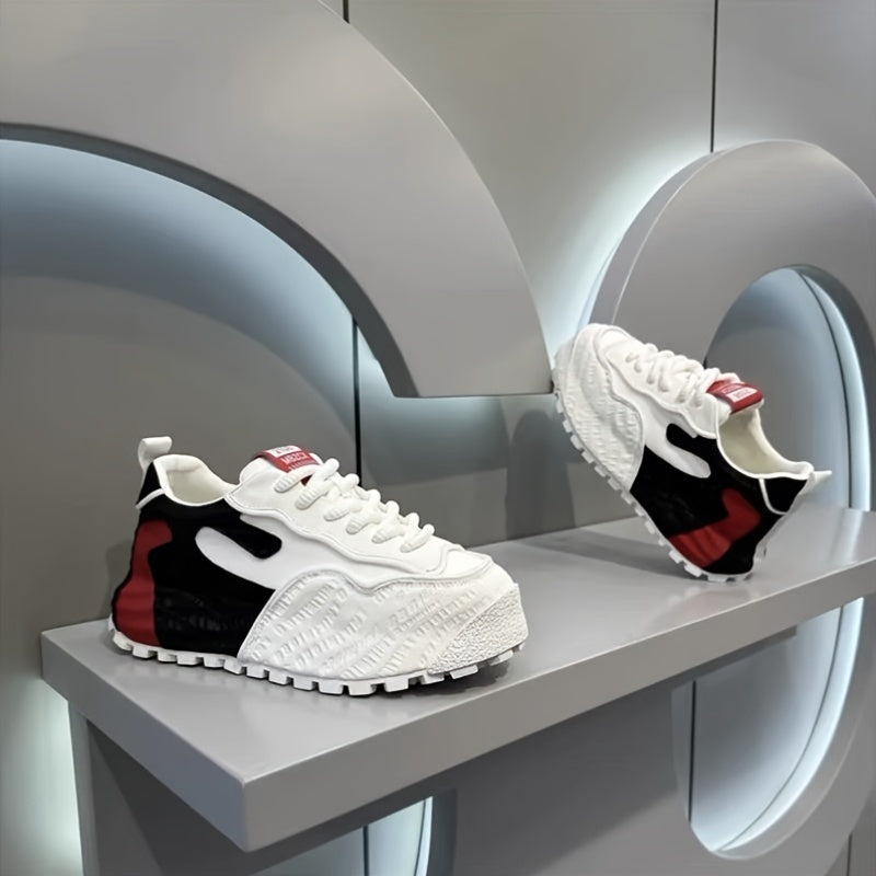 Men's Vintage Style Chunky Sneakers Lightweight Lace-Up Casual Running Shoes