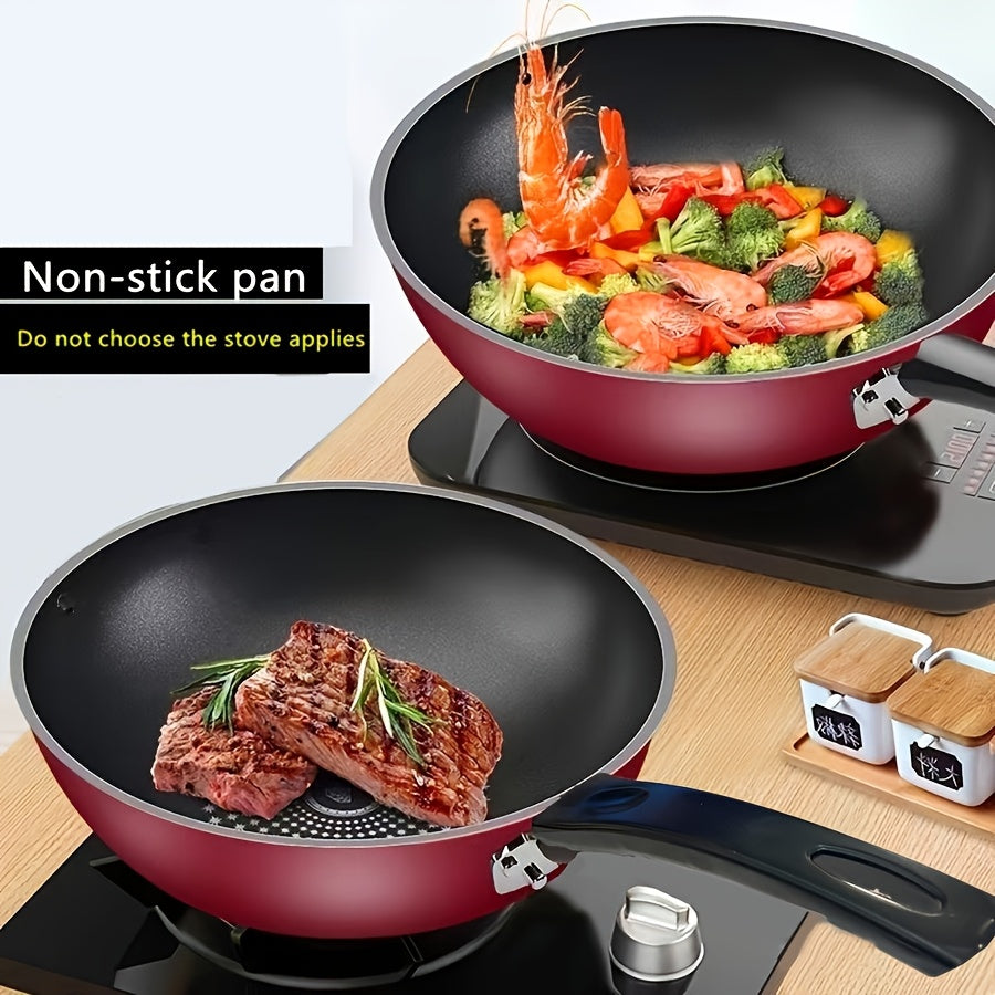 Cast Iron Non-Stick Stir-Fry Pan for Induction and Gas Stove