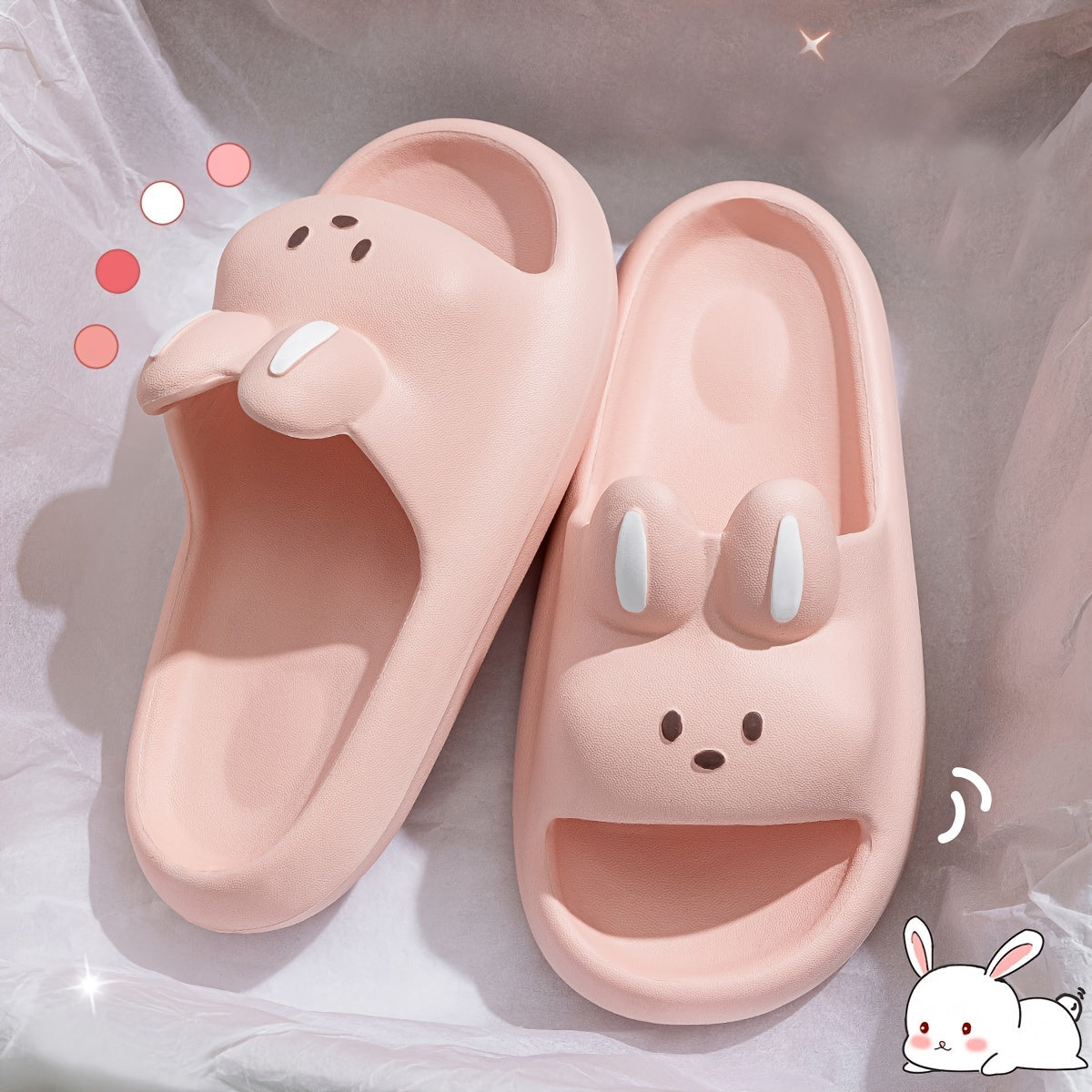 Ayollar uchun EVA Bunny Slides tormozsiz, engil hammom poyabzali