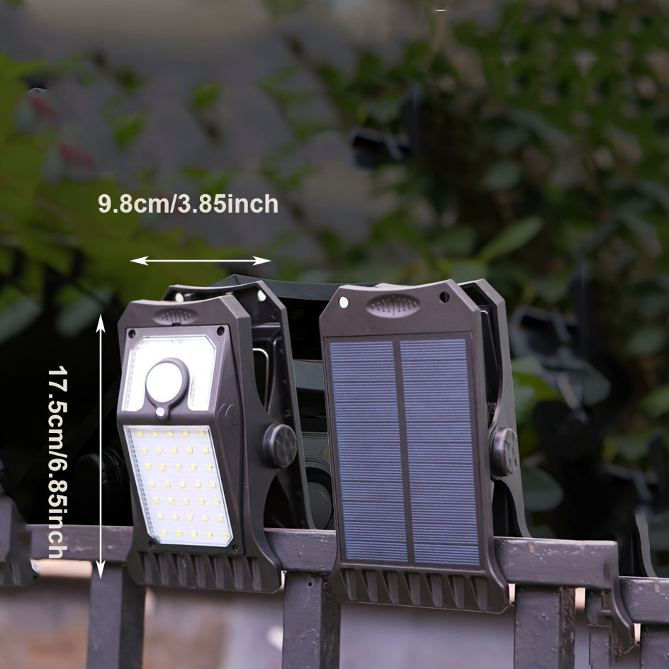Outdoor Solar Motion Sensor Light with 45 LEDs 1500mAh Battery Clip-On for Porch Patio Garage