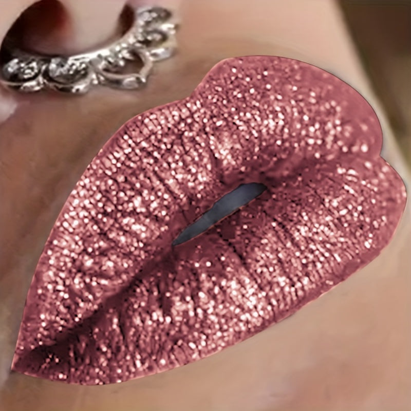 Women Shiny Lipstick Long-Lasting Waterproof Lipstick with Bright Pigment
