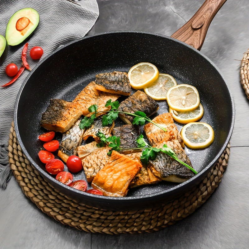 Sartén antiadherente negra para bistec, huevos, panqueques, estufa de gas y magnética