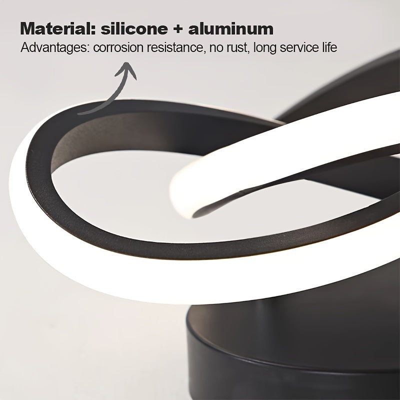 LED Ceiling Light Fixture Modern Knot Design Black White Metal Indoor Ambient Lighting