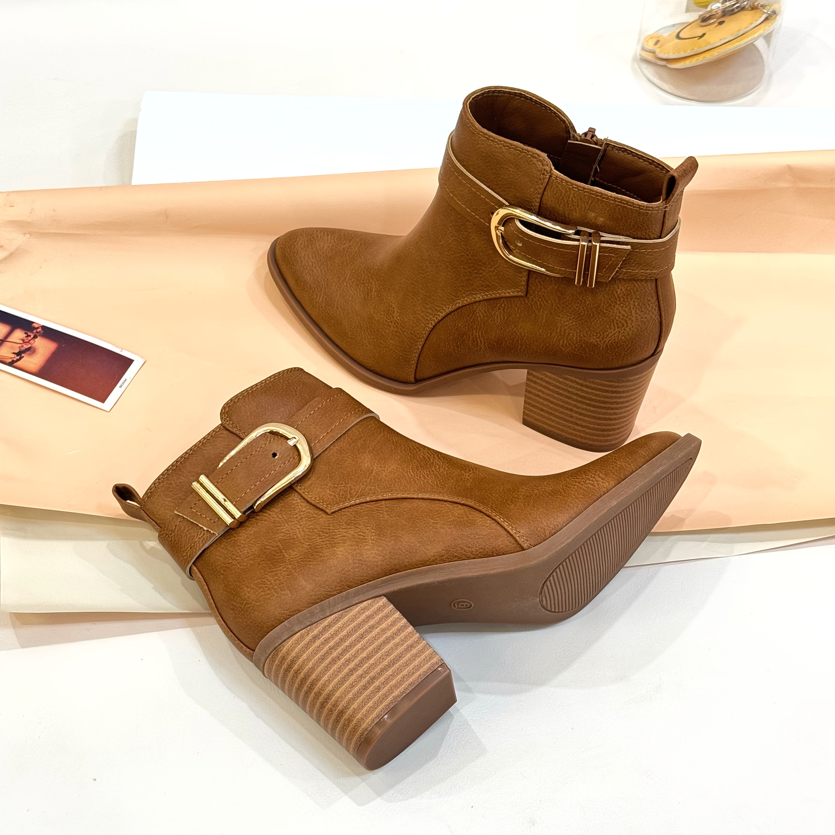 Women's Ankle Boots Synthetic Pointed Toe Chunky Heel All-Season