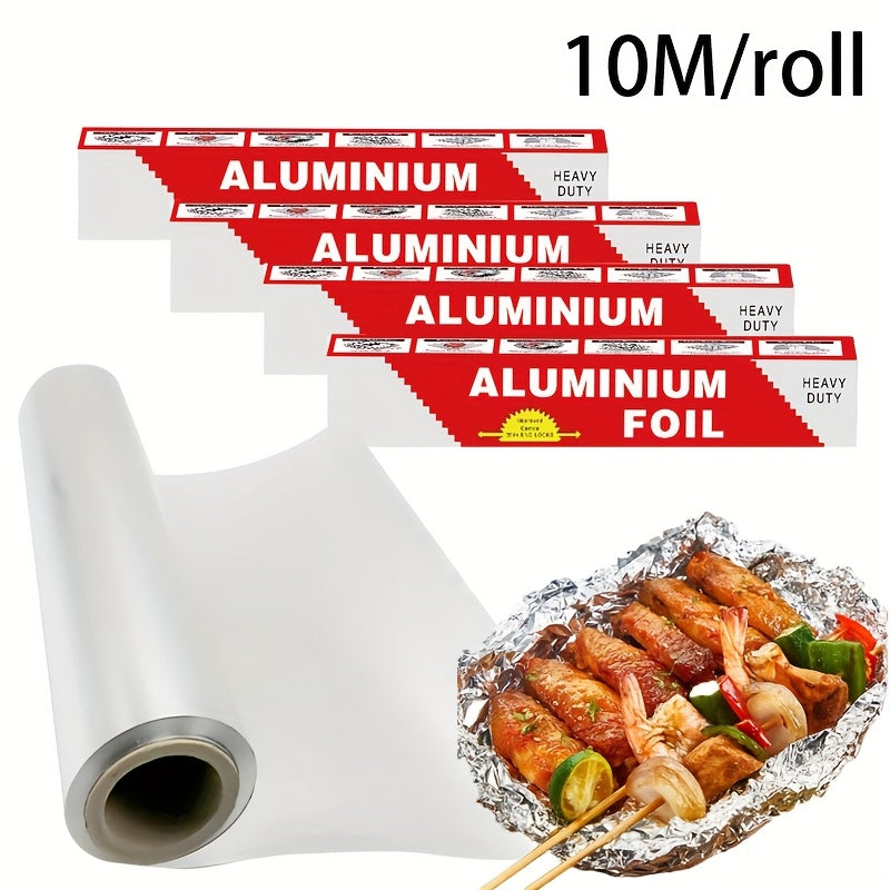 10m Aluminum Foil Roll Heat-Resistant Food Wrap for Baking Camping and Kitchen