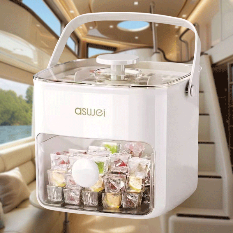 Máquina de hielo portátil de mano, cubitos de hielo sin electricidad, gran capacidad, duradera