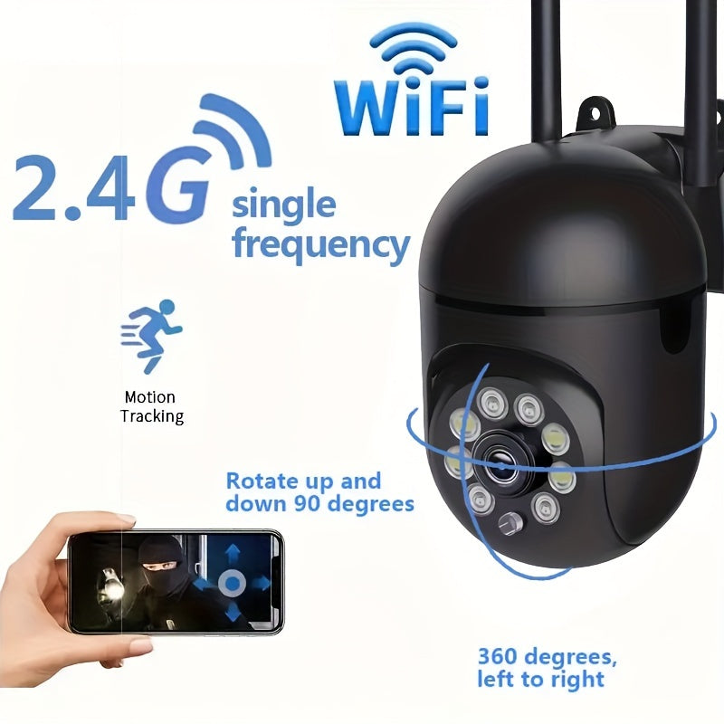 - Bir parcha kamera, Rangli tun ko'rinishi, Simsiz HD ichki/tashqi kamera, Ikki tomonlama audio, Simsiz xavfsizlik kamerası, Pan/Tilt/Zoom WiFi aqlli uy xavfsizlik kamerası, Harakatni kuzatish