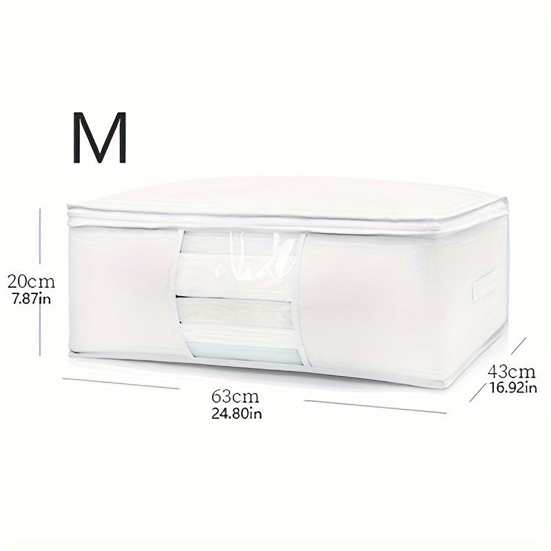 Bolsa de almacenamiento con asas para ropa, mantas y juguetes, duradera, contenedor ahorrador de espacio