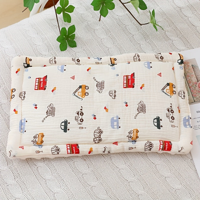 Almohadilla plana transpirable con puntos táctiles y funda de muselina absorbente para todas las estaciones