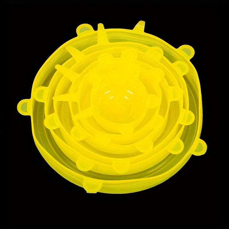 Juego de 6 o 12 tapas de silicona reutilizables en forma de sonrisa para almacenamiento