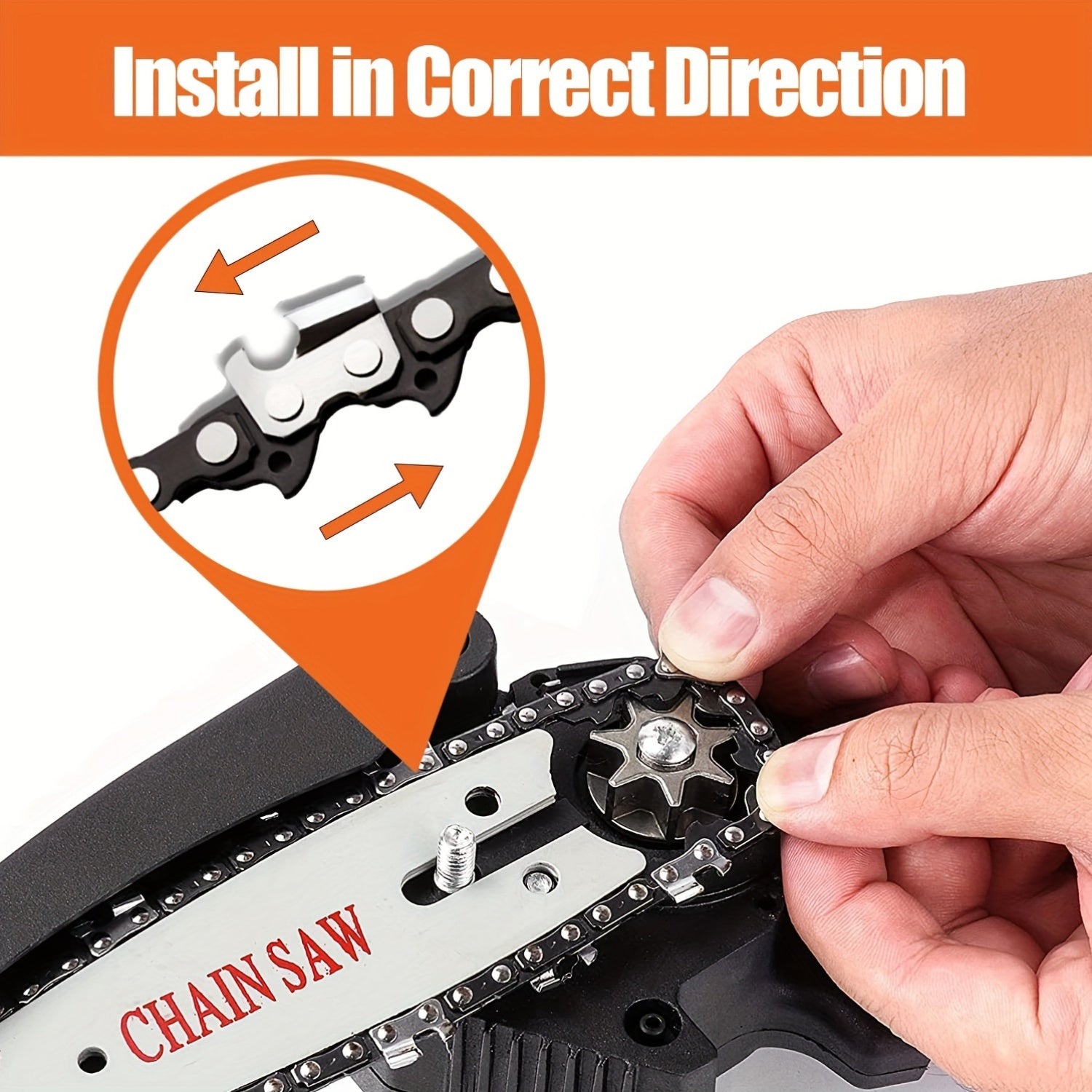 High-Carbon Steel Mini Chainsaw Chain 15.24cm Replacement for Cordless Electric Chainsaws