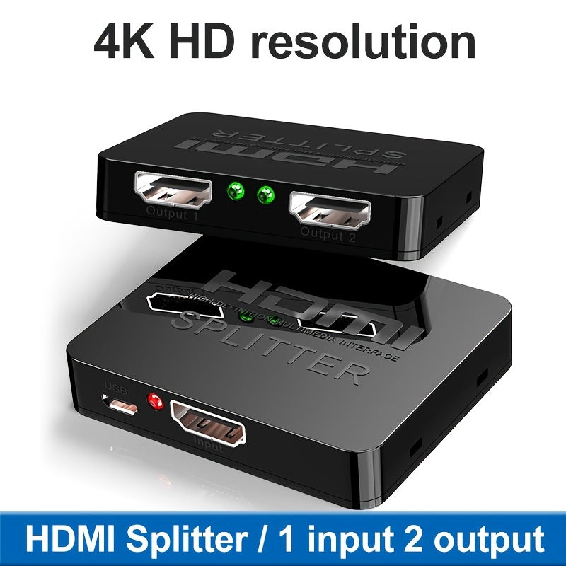 4K HDMI Splitter 2 Out Full HD 1080P 3D for Dual Monitors
