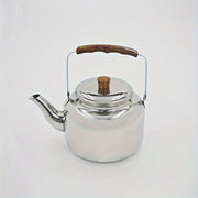 Thickened Stainless Steel Water Kettle with Wood Grain Handle for Indoor and Outdoor Use