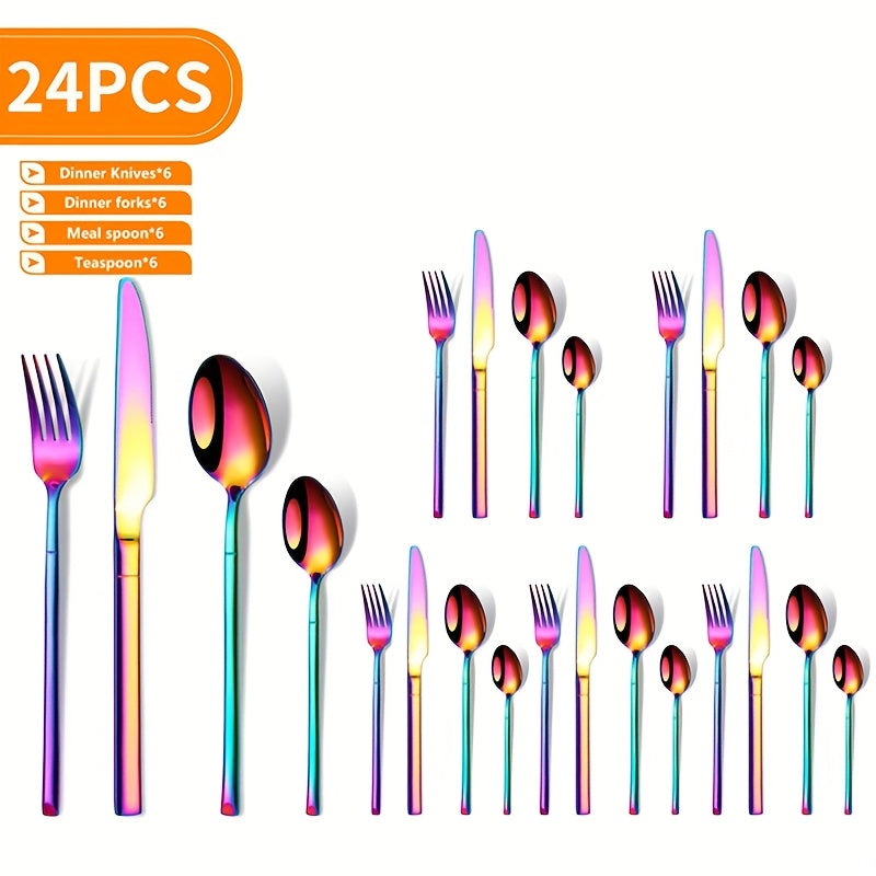 24-tilo rostlangan po'latdan yasalgan oshxona uchun pichoqli to'plam, idishga mos, uy oshxonasiga mos