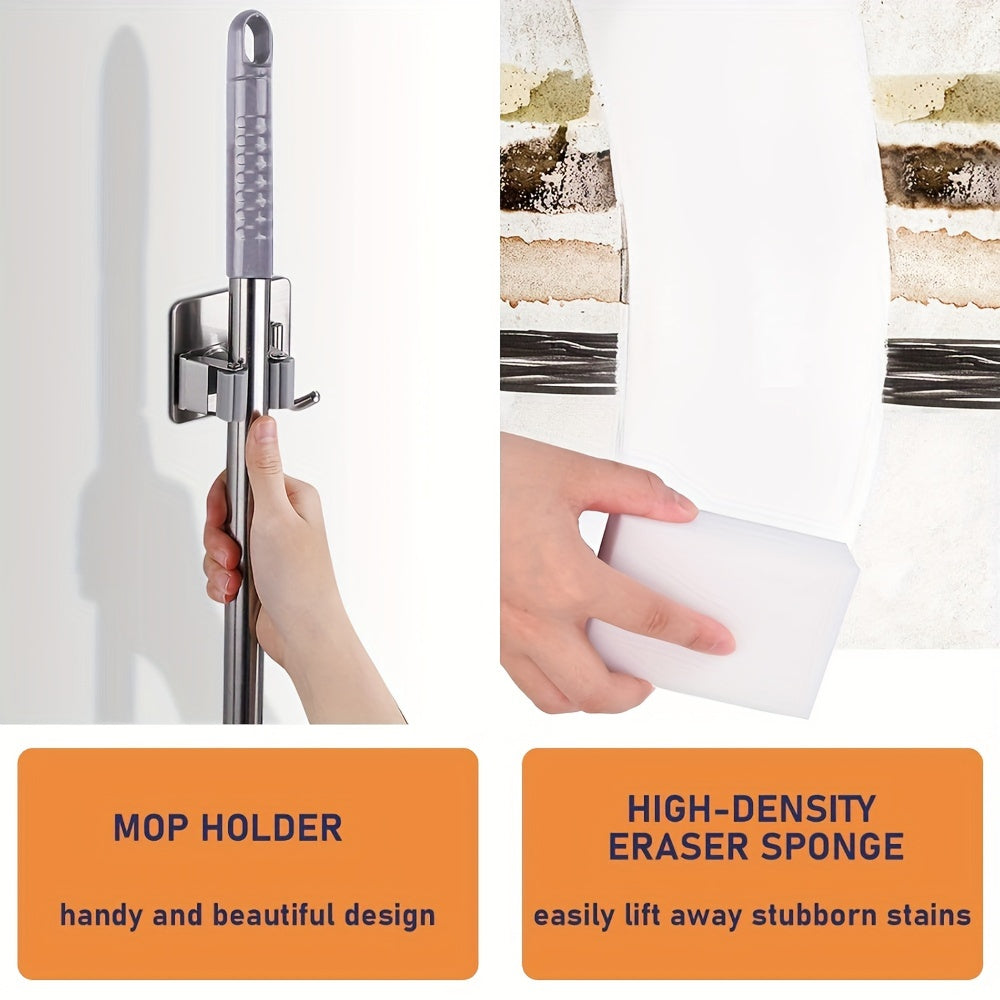 6 ta to'ldirish yostiqchalari va uchburchak boshli kengaytiriladigan devor tozalash moppi