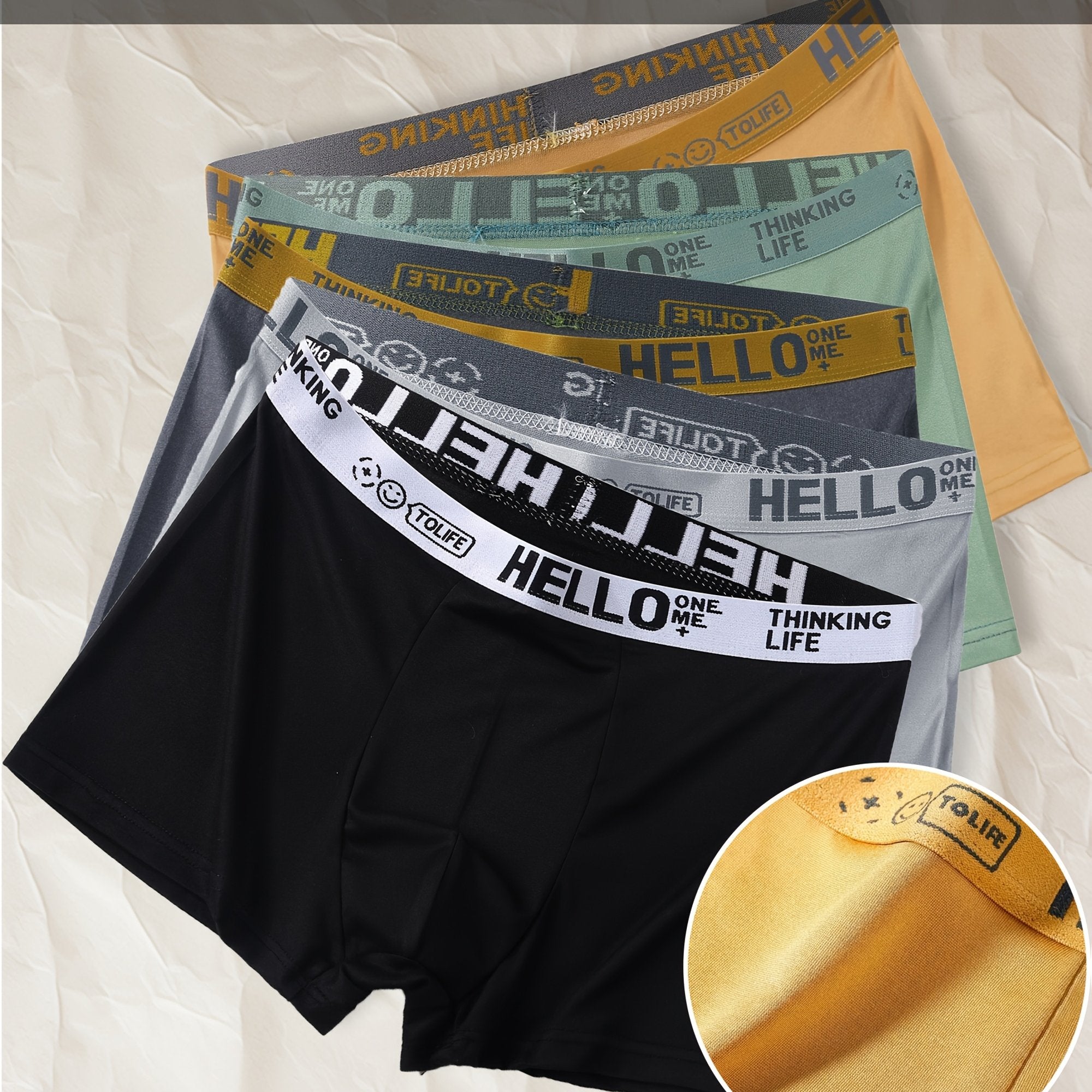 Men's Boxer Shorts with Geometric Patterns Stretch Polyester Breathable Soft Casual Sports