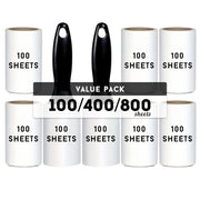 Pet Hair Remover Roller with Tearable Sheets Portable Black Handle for Furniture Clothes Carpets