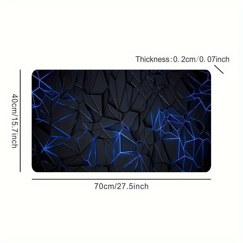 Large Blue 3D Textured Waterproof Non-Slip Rubber Mouse Pad for Gaming and Office