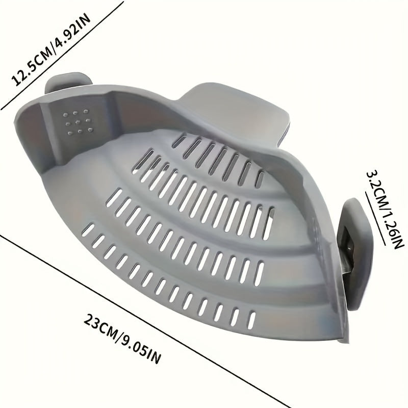 Sozlanadigan silikonli klip bilan pasta, sabzavotlar, mevalar uchun qozonli filtr oshxona asbobi