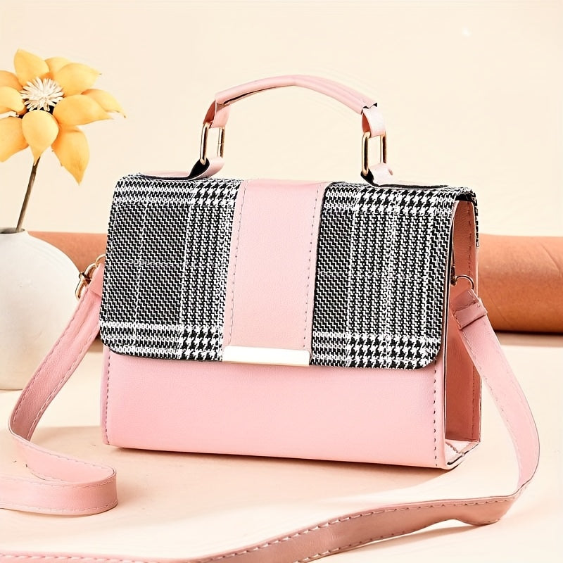 Ayollar uchun zamonaviy tekis to'rtburchakli sumka, kesish sumkasi va yuqori tutqichli hamyon.