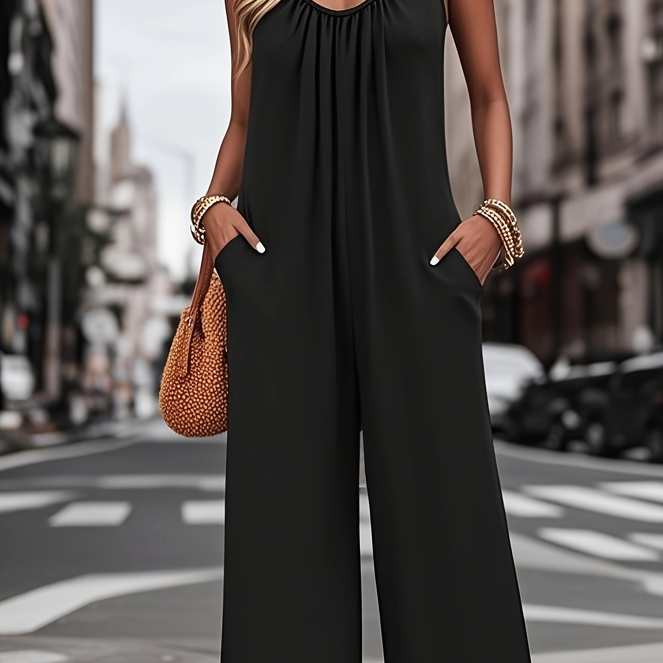 Ayollar uchun keng hajmli bir rangli bezakli bo'yinbog'li, yuvilgan bodysuit ta'til uchun