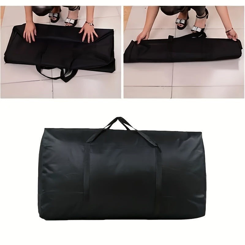 Extra Large Storage Bag with Double-Zip Reinforced Handles for Moving Travel Black
