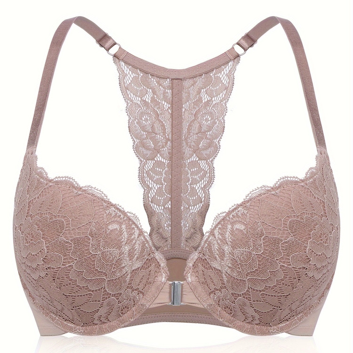 Women's Floral Lace Underwire Bra Seamless Push-Up Lingerie