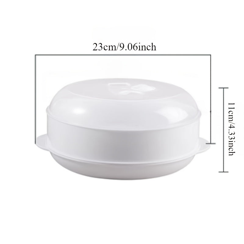 Juego de vaporizador de microondas apilable de 3 niveles con tapas transparentes, resistente al calor