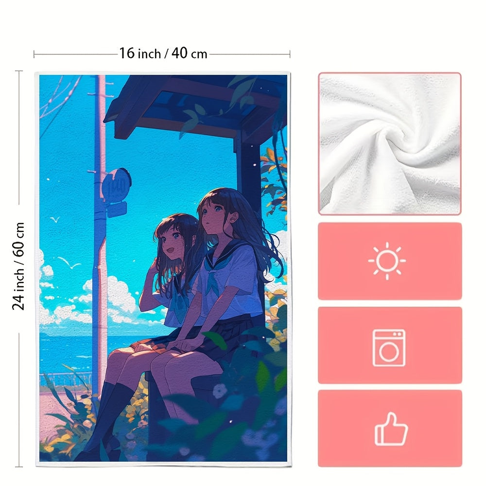 2 Pieces Ultra Soft Kitchen Towels 16x24 Inches Highly Absorbent Dish Hand Towels