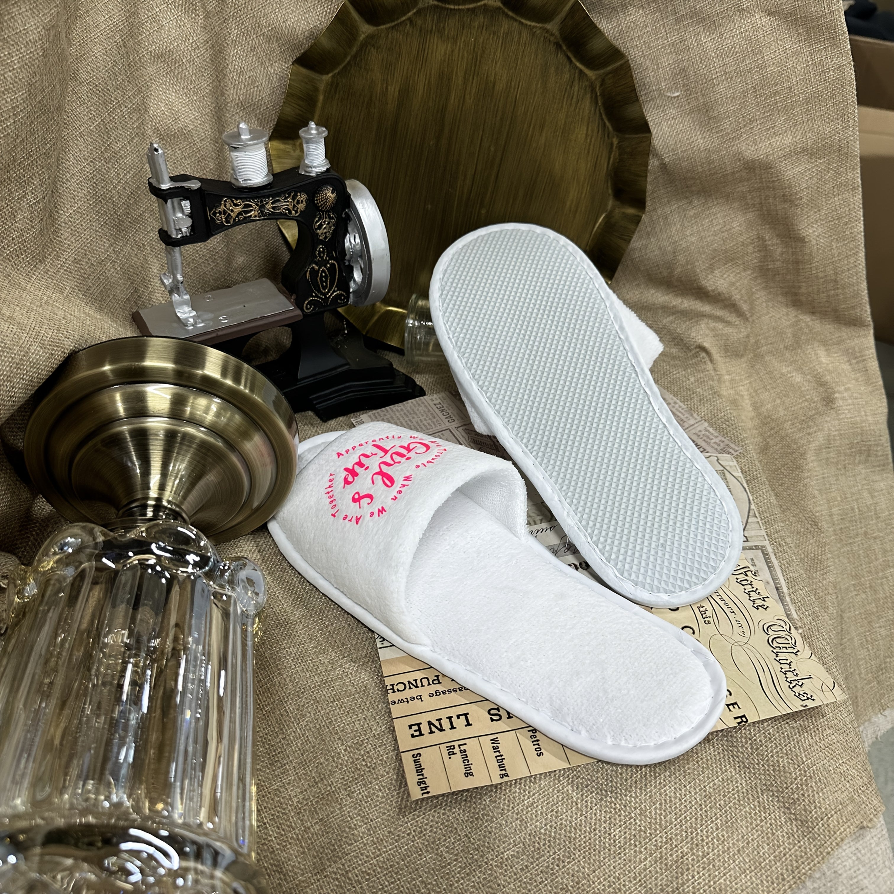 Women's Printed Open-Toe EVA Slippers for Indoor Home Use