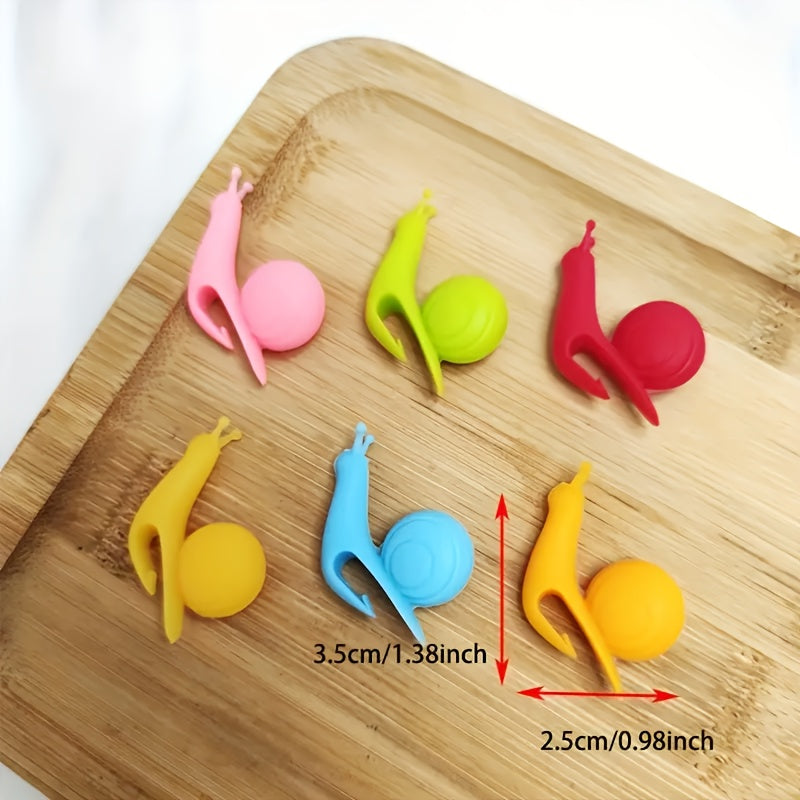 10-Piece Snail-Shaped Silicone Tea Bag Holders and Labels for Tea Enthusiasts