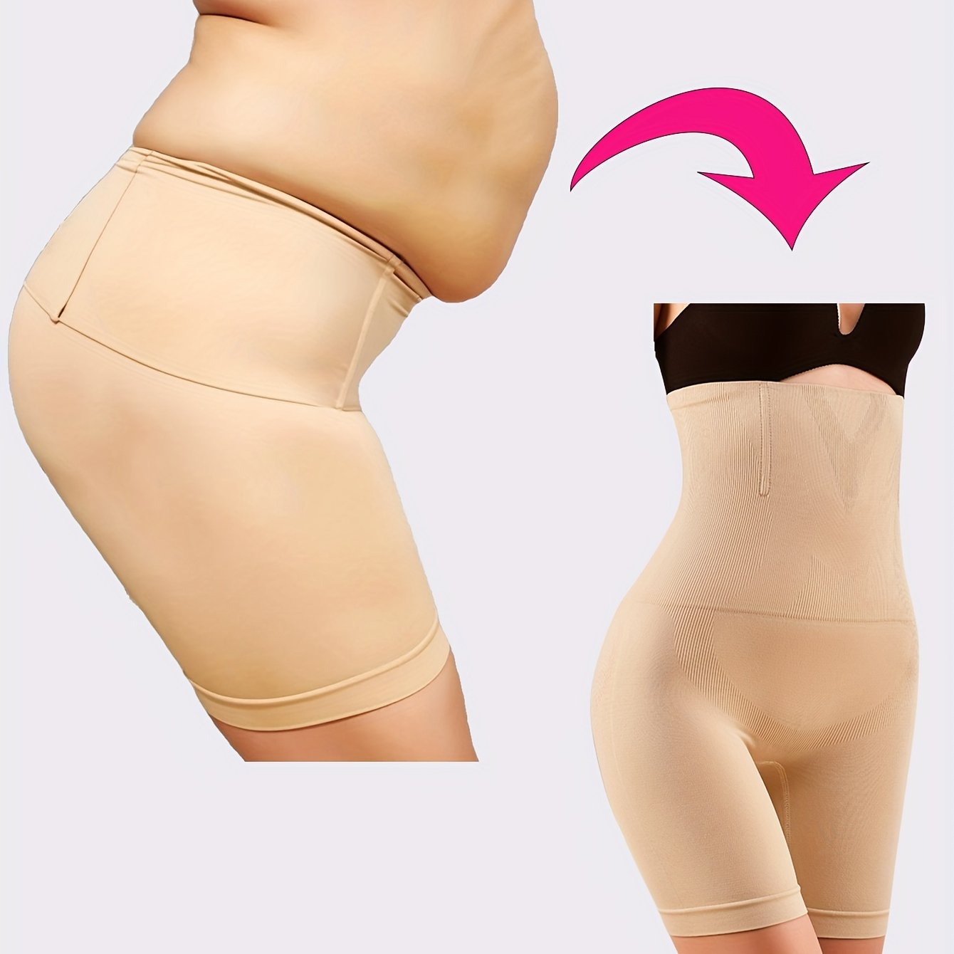 High-Waist Tummy Control Shapewear Pants for Women Seamless Butt Lift Black