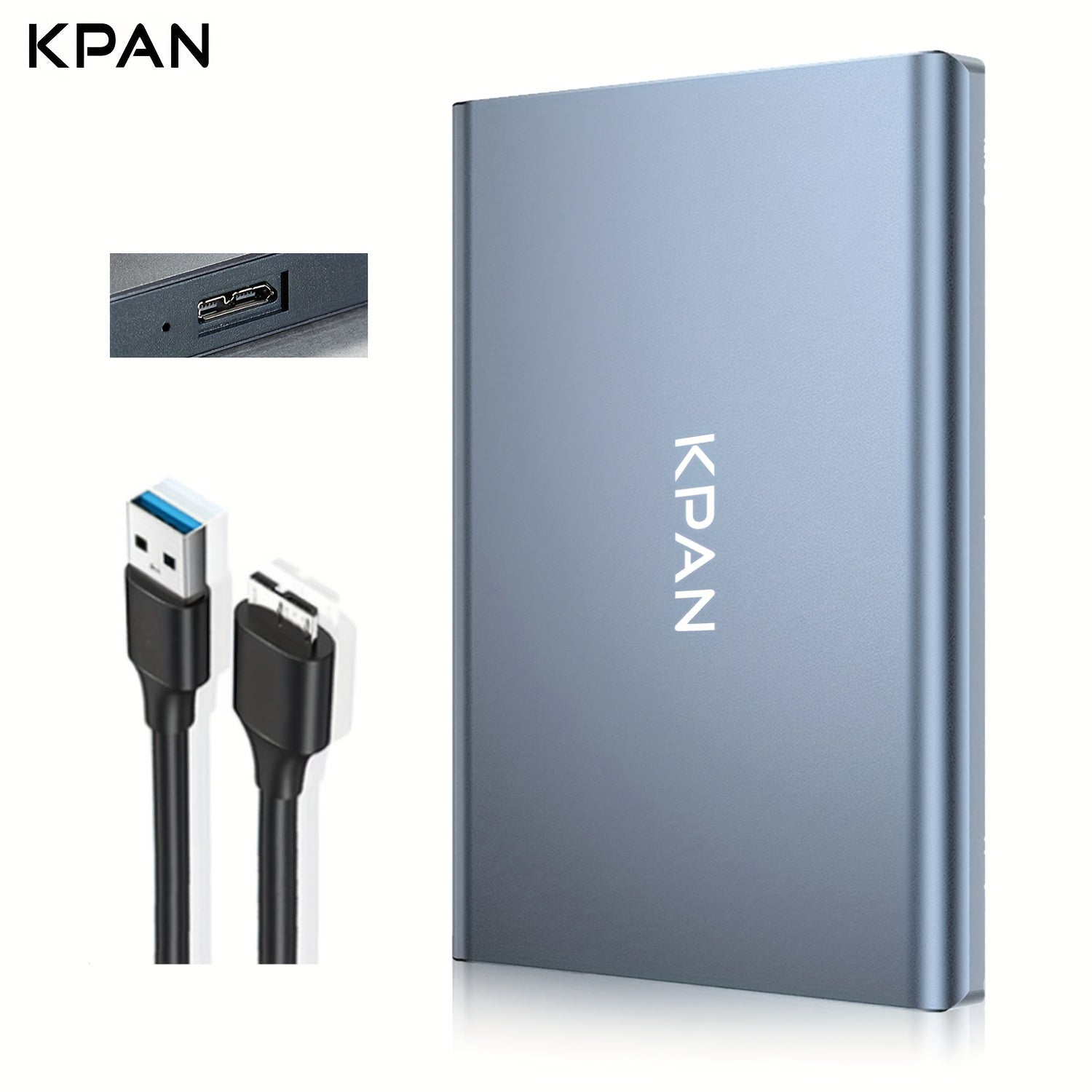 KPAN Portativ USB 3.0 Tashqi Qattiq Disk yuqori tezlikda ma'lumot uzatish uchun, katta sig'im (1TB/500GB/320GB), shaxsiy kompyuterlar, noutbuklar, smartfonlar va boshqalar bilan mos keladi.