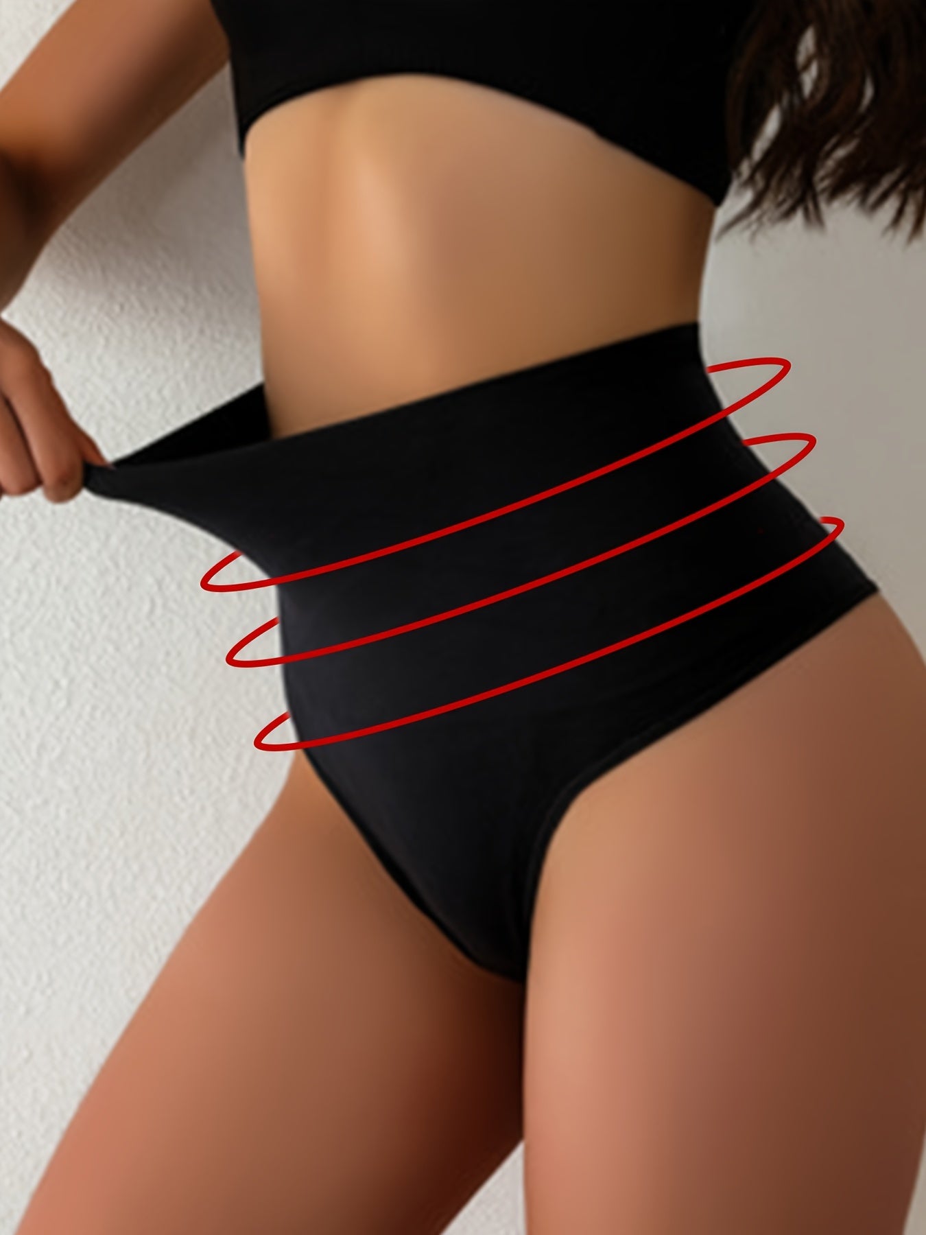 Bragas moldeadoras de cintura alta transpirables con control de abdomen y pantalones cortos con rayas