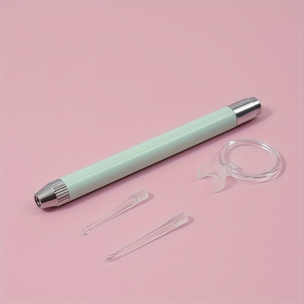 4-chiqishli zanglamaydigan po'latdan yasalgan quloq yuvish uchun to'plam, gul qizil va nane yashil quloq cho'kmalari bilan